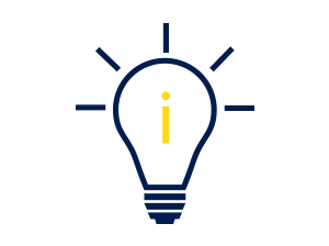 Glühbirne gezeichnet und in der Mitte ein i